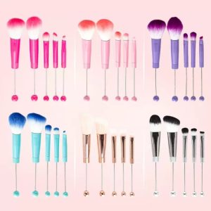 Personalized DIY Metal Handle Beaded Makeup Brushes